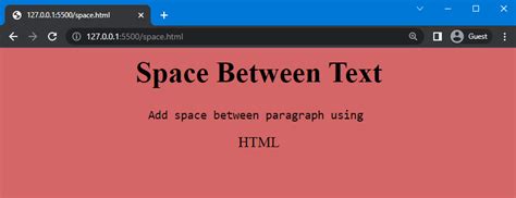 How To Add Space In HTML