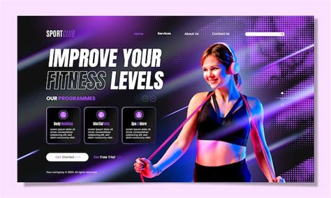 Free Vector Sport Club Landing Page Template