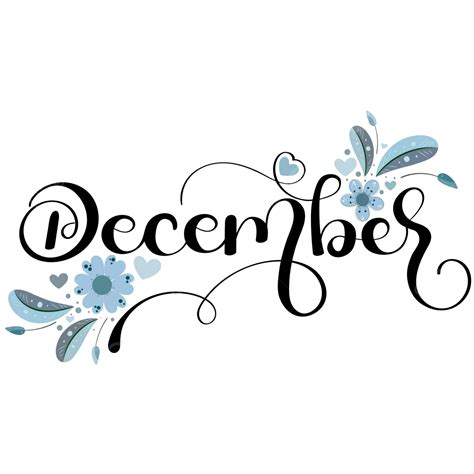 Hola Diciembre Del Año Escrito A Mano Con Un Calendario De Flores Y