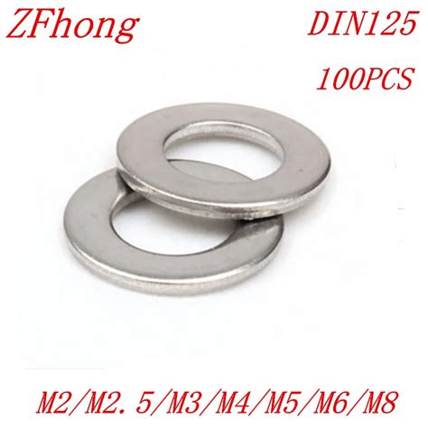 Pcs Din Stainless Steel Flat Washer Plain Washer Gaskets M