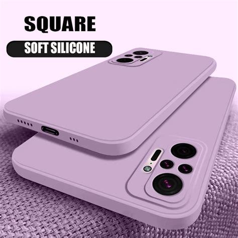 Funda De Silicona Cuadrada Para Xiaomi Redmi Note 10 10S Pro Max