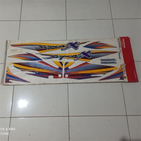 Jual Striping Stiker Lis Honda Supra X Biru Ori Original Ahm Di