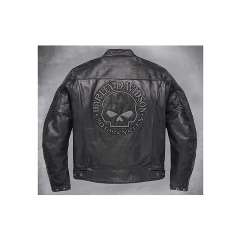 Harley Davidson Reflective Skull Leather Jacket