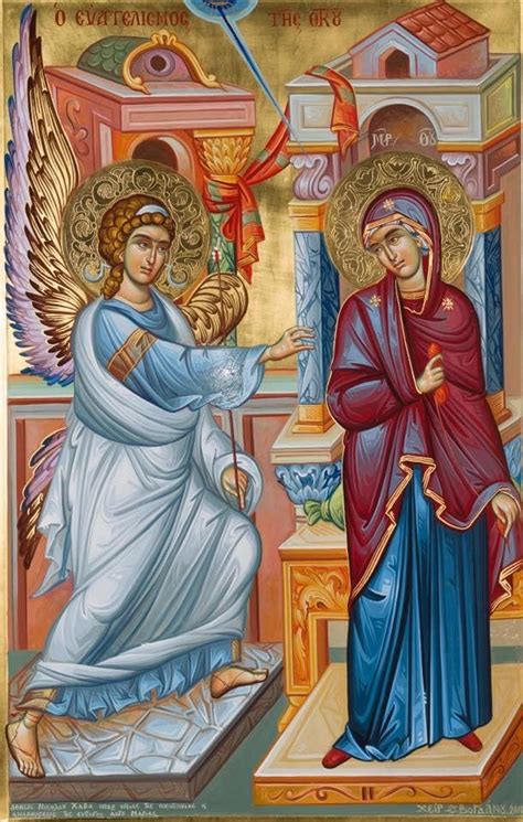 The Icon Depicts An Angel And A Woman