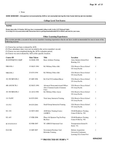 My Joint Service Transcript (JST) - Army