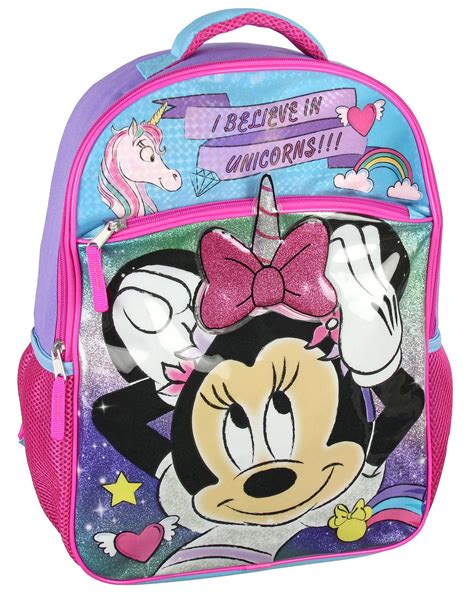 Disney Minnie Mouse I Believe In Unicorns 16 Backpack Minnie Mouse Backpack