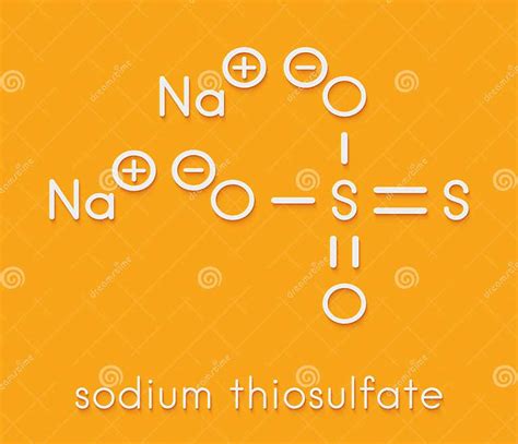 Estructura Química Del Tiosulfato De Sodio Fórmula Esquelética Stock