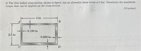 Solved The Thin Walled Cross Section Shown I Solutioninn