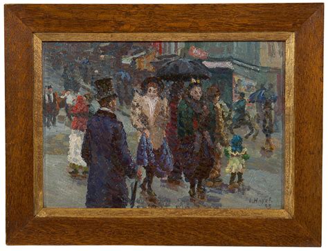 Louis Hayet Paintings For Sale Strolling In The Rain