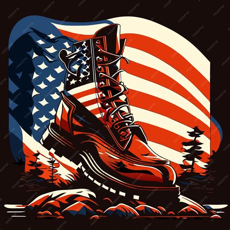 Premium Vector Usa Flag Boots Vector Graphics