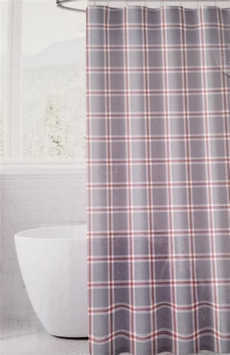 Eddie Bauer Plaid Fabric Shower Curtain 72 X 72 Nip Ebay