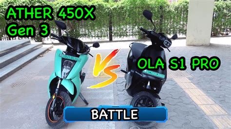 Ola S1 Pro Vs Ather 450x Gen 3 Deep Specification Comparison