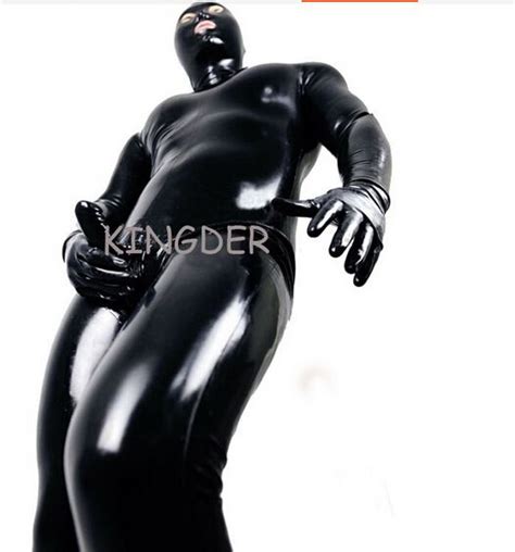 Rubber Latex Gummi Catsuit With Sheath Gloves And Hood Size Large From