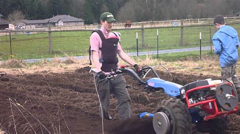 Furrowing For Potatoes With Bcs 853 And Berta Rotary Plow And Baby