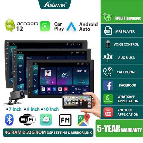 Asawin CarPlay Car Android Player Style 3𝟐𝐆𝐁 𝐑𝐎𝐌 7 9 10 inch Quad