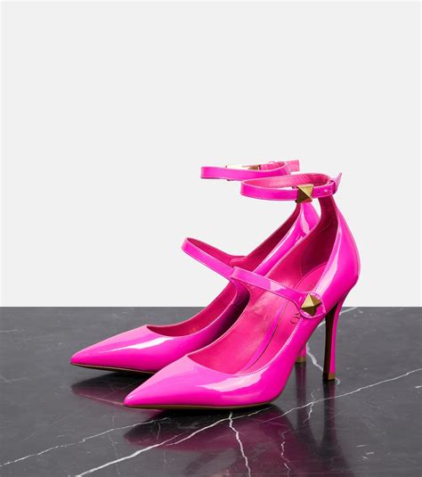 Tan Go Patent Leather Pumps In Pink Valentino Garavani Mytheresa