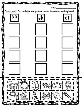 Ending S Blends Sp Sk St By Teaching Simply Teachers Pay Teachers