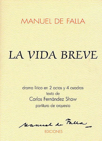 La Vida Breve By Manuel De Falla Orchestra Sheet Music Sheet