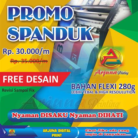 Jual SPANDUK TEBAL 280 GRAM FREE DESIGN CETAK SPANDUK BANNER