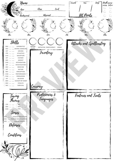 Dnd 5e Character Sheet Fillable Dungeons And Dragons Cute Etsy Australia