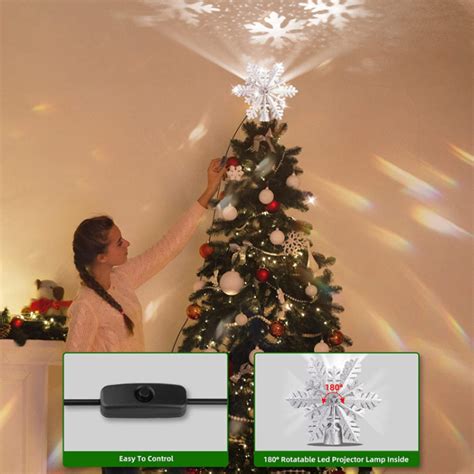 This Snowflake Christmas Tree Topper Projects Snow Onto Your Ceiling And It's Gorgeous