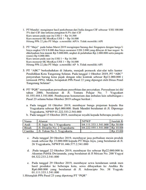 solution latihan pph pasal  studypool