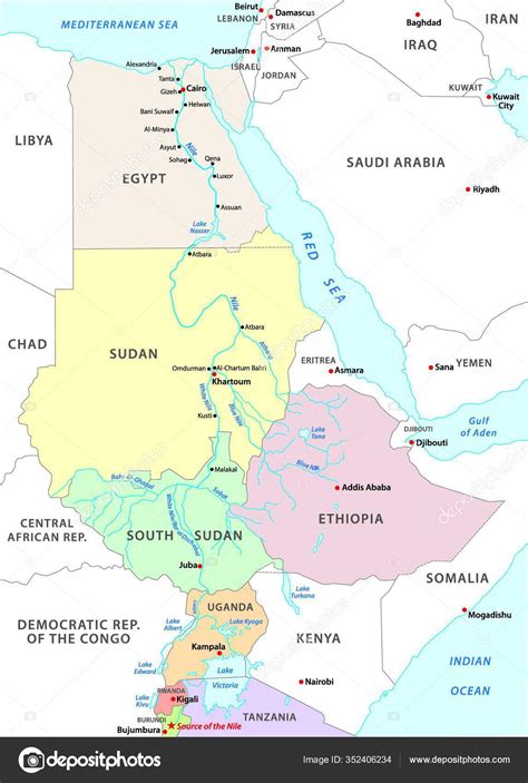 nile river location  world map