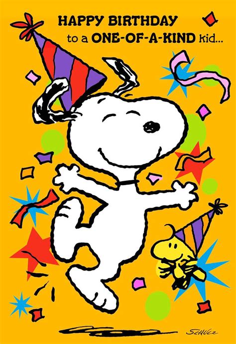 Peanuts® Snoopy and Woodstock Best Kind of Kid Birthday Card - Greeting ...