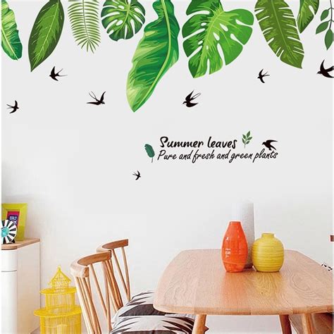 Jual Reliza Wall Sticker Pohon Daun Hijau Pot Bunga Kebun Kucing Cat