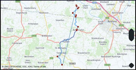 What Is The Drive Distance From Tenterden Kent Great Britain To