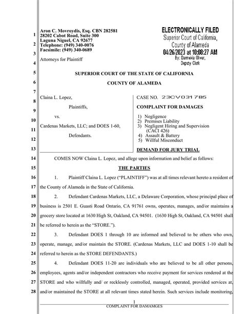 Alameda County Court Watch On Twitter Filed Today Lopez Vs Cardenas