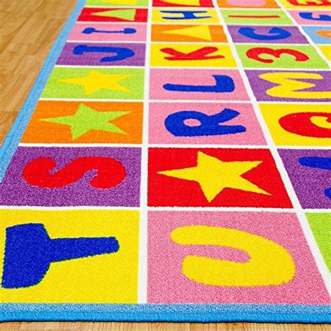 Champion Rugs Kids Area Rug Alphabet Learning Playtime Carpet 8 Feet