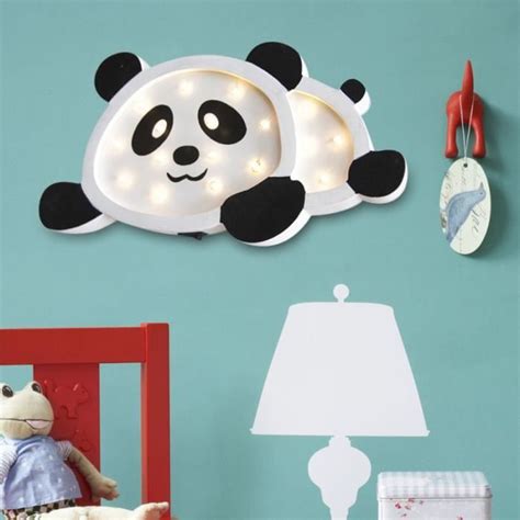 Panda En Bois Mignon Led Veilleuse Suspendue Applique Murale D Corative