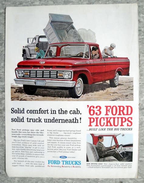 1963 Ford F 100 Pick Up Built Like Big Trucks Original 13 5 10 5