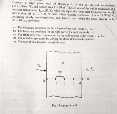 Solved Consider A Large Plane Wall Of Thickness L 04 M