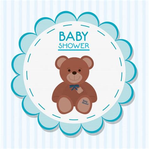 Descarga Gratis Vectores De Oso De Peluche De La Tarjeta De La Ducha