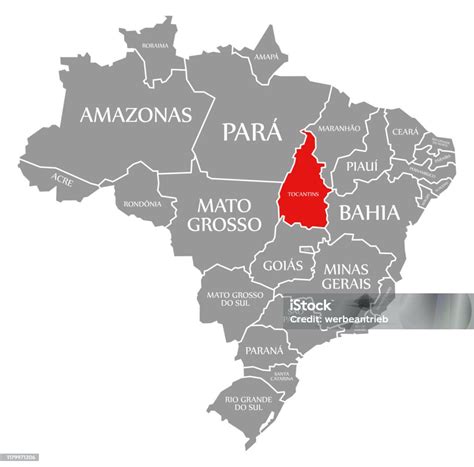 Tocantins Material De Construção Em Vila Velha Aribiri - Vetores de Vermelho De Tocantins Destacado No Mapa Do Brasil e mais ...