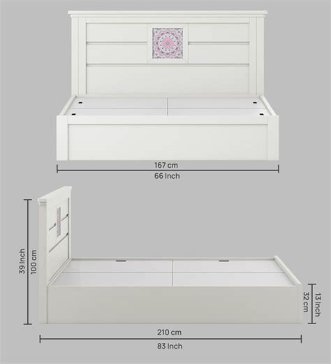 Kosmo Bryan Queen Size Bed With Box Storage In Kingston White Finish