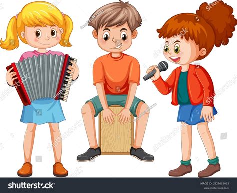 Kids Music Band Cartoon Illustration Stock Vector (Royalty Free ...