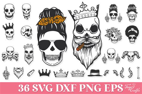 Skull Svg Files Bundle By Anastasia Feya Fonts And Svg Cut Files