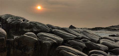 Sunset at beach rocks | Beach rocks, Sunset, Beach