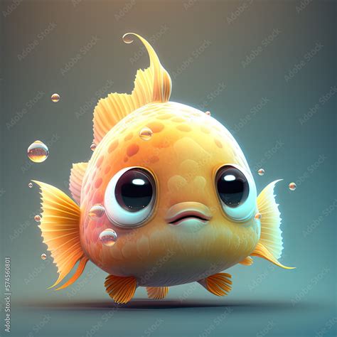 Cute fish character. Generative AI Stock Illustration | Adobe Stock