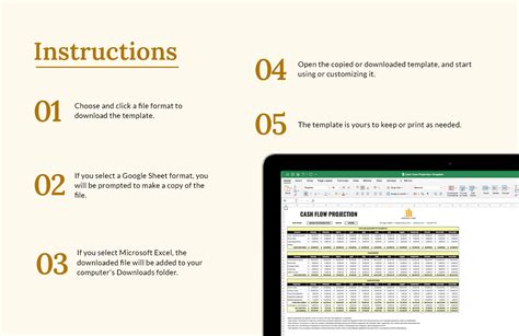 Cash Flow Projection Template - Download in Excel, Google Sheets ...