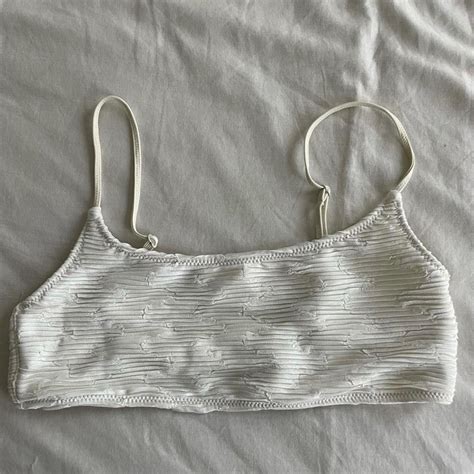 White Texture Triangl Bikini Set Worn Once Size L Depop