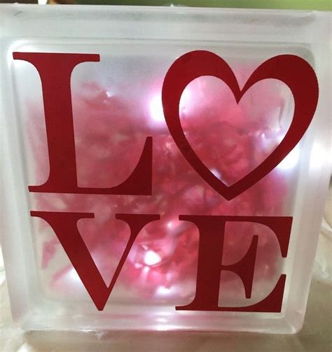 Diy Glass Block Night Light Easter And Valentines Day Inspiration Glass Block Crafts Glass