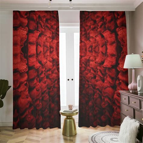 Gothic Red Skull Bedroom Curtains Blackout Curtains Goth Etsy Australia