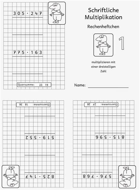 Schriftliche Multiplikation Arbeitsblätter Klasse 5 Mit Lösungen