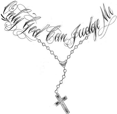 Only god can judge me rosary necklace tattoo design – Artofit