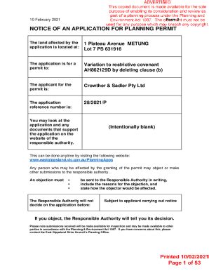 Fillable Online Planning Application Formsplanning Application