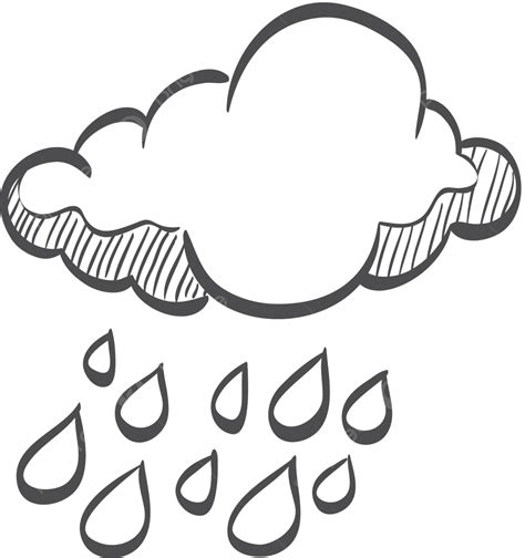 Sketch Icon Rain Cloud Doodle Illustration Drawing Vector Doodle